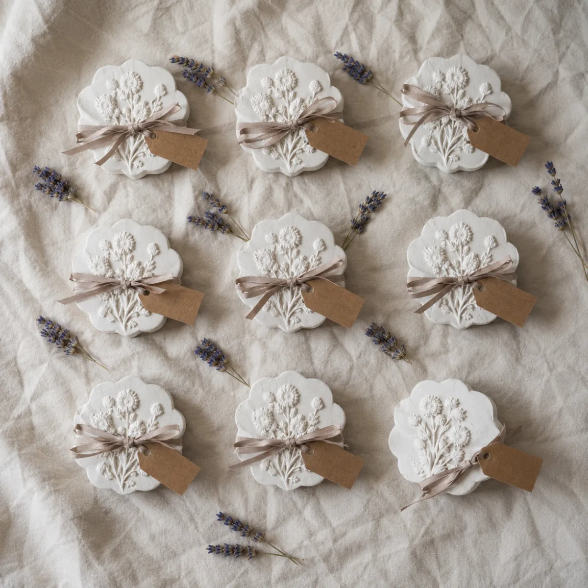 Aroma stone favours with kraft tags